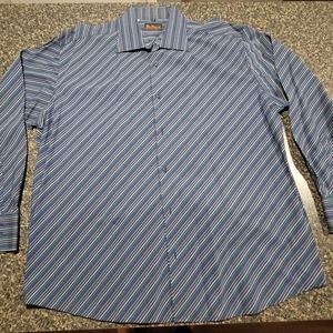 VTG Ben Sherman Beautiful Men Striped Dress Shirt XL XXL VINTAGE